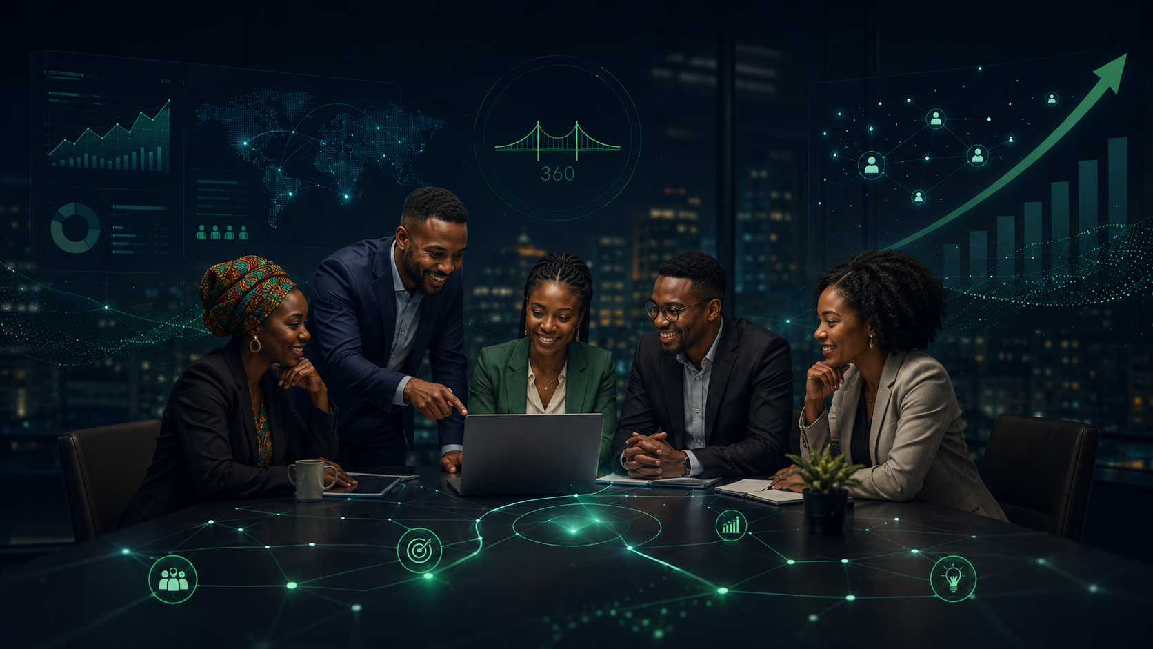 African SME team collaborating through Bridge360 alignment and performance support